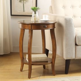 Walnut End Table with 1-Drawer