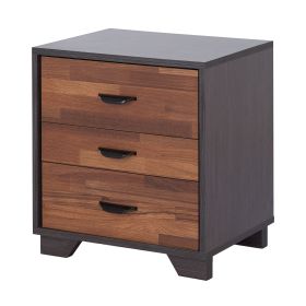 Walnut and Espresso 3-drawer Rectangular Accent Table