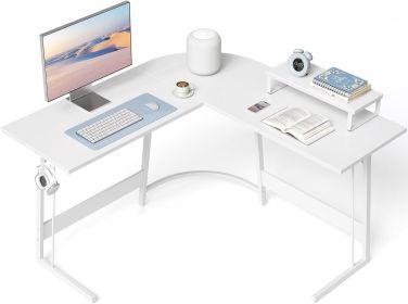 L Shaped Gaming Desk Computer Office Desk, 47 inch Corner Desk with Large Monitor Stand for Home Office Study Writing