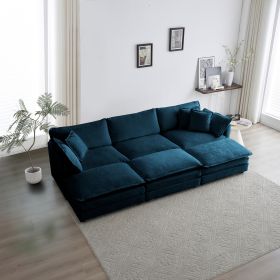 Comfortable Deep Seat Reversible Modular 6 Seater Sectional Super Soft Sofa U Shaped Sectional Couch with 3 Ottomans