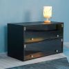 Black Glass Door Shoe Storage Cabinet for Sneakers with RGB LED Light – Expertly Crafted Wooden Display Showcase