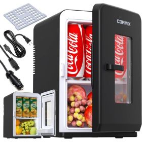 Mini Fridge for Bedroom, 15 Litre/21 Cans Portable Mini Refrigerator with AC/DC Power for Office, Dorm and Car