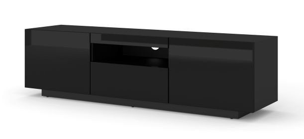 AURA 150 TV STAND / 59,06 in black matt / black gloss