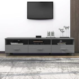 TV Stand HAMAR Dark Gray 62.2"x15.7"x15.7" Solid Wood Pine