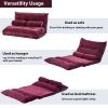 Orisfur. Sofa Bed Adjustable Folding Futon Sofa Video Gaming Sofa Lounge Sofa with Two Pillows RT