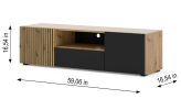 Auris tv stand 150 / 59,1 in artisan oak / black matt