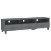 TV Stand HAMAR Dark Gray 62.2"x15.7"x15.7" Solid Wood Pine