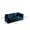 3 Piece Sofa Set Oversized Sofa Comfy Sofa Couch, 2 Pieces of 2 Seater and 1 Piece of 3 Seater Sofa for Living Room, Deep Seat Sofa Blue Chenille