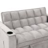 55.3" 4-1 Multi-functional Sofa Bed with Cup Holder and USB Port for Living Room or Apartments, Gray