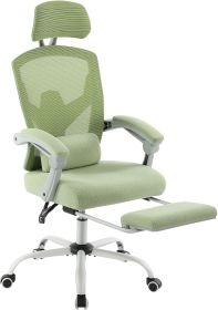 Office Computer Desk Chair, Gaming Chairs for Adults, High-Back Mesh Rolling Swivel Reclining Chairs with Wheels (Color: green)