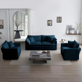 3 Piece Sofa Set with Arm Pillows and Toss Pillows , Sofa Set Include 2- Piece of Arm Chair and One 2-seat Sofa (Color: as Pic)