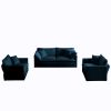 3 Piece Sofa Set with Arm Pillows and Toss Pillows , Sofa Set Include 2- Piece of Arm Chair and One 2-seat Sofa