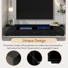 ON-TREND Extended, Minimalist Design TV stand with Color Changing LED Lights, Modern Universal Entertainment Center