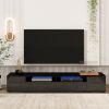 ON-TREND Extended, Minimalist Design TV stand with Color Changing LED Lights, Modern Universal Entertainment Center